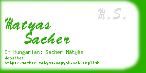 matyas sacher business card